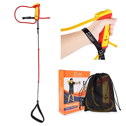 Archery Bow Trainer Draw Training Aid Device Strength Stretch Band Exerciser for Recurve Bow Compound Shooting Youth Adults Beginner Portable Bow Riser Handle - color: Yellow