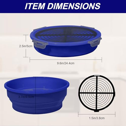 Collapsible Batter Bowl - Breading Bowl Shaker with Lid, Deep Blue - color: Deep Blue