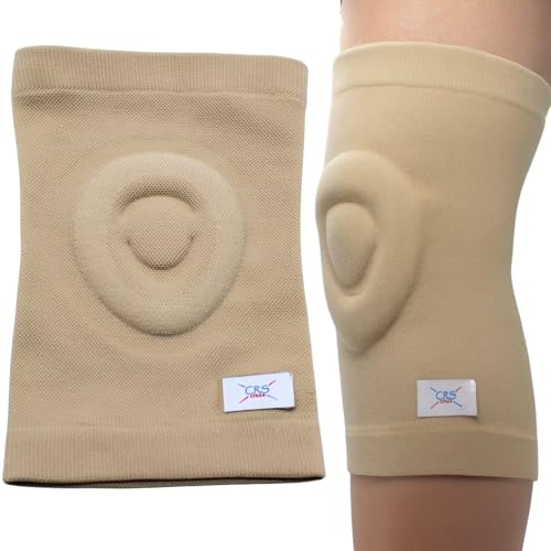 CRS Cross Gel Knee Pads for Ice Skating. 2 Gel Sleeve Knee Pad with Custom Padding for Cushion, Support and Protection of Kneecap / Patella for Figure Skating, Roller, Volleyball, Dance, and Cheer. (Large) - size: Large