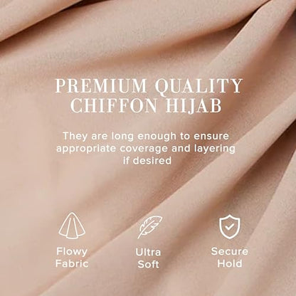 Premium Chiffon Hijab Scarf for Women Lightweight Non Slip Fashion Scarves - color: Light Taupe, size: 1 Pack