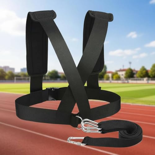 Speed Training Harness Adjustable Strength Training Vest Strap Padded Shoulder Straps Sled Harness for Athletes, Track and Field, Gym, Standard Version