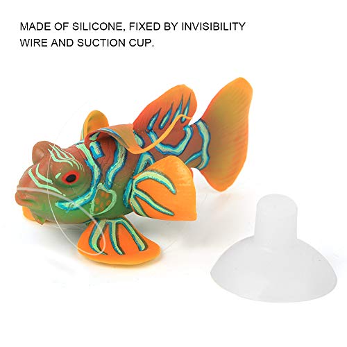 eecoo Realistic Fake Fish Aquarium Fish Tank Artificial Simulation Luminous Ocean Tropical Angel Fish Aquarium Ornament Landscape Decoration (Orange)