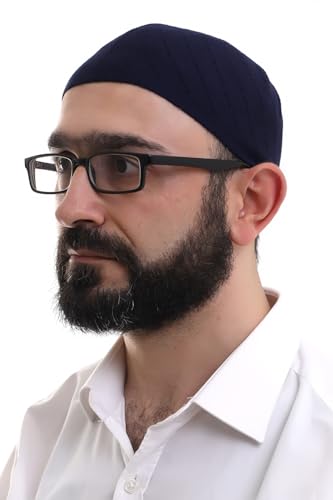 ihvan online Kufi Hats for Men, Taqiya, Takke, Turkish Muslim Winter Woven Caps, Peci, Islamic Prayer Skullcap, Islamic Gifts - color: Dark Blue