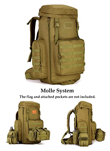 Hiking Backpack 70L Large 85L Tactical Backpack MOLLE Military Trekking Rucksack Black