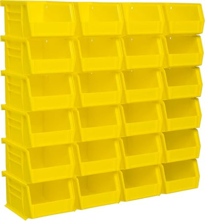 Akro-Mils 30210 AkroBins Plastic Storage Bins, 5"x4"x3", Yellow, 24-Pack | Space-Saving Stackable Bins for Garage, Pantry, Craft Organization - color: Yellow