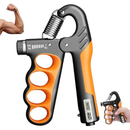 Adjustable Grip Strength Trainer Hand Gripper for Grip Strength, Forearm & Wrist Strengthener, Hand Exerciser for Strength Training & Therapy 11-220Lbs(5-100KG) | Orange