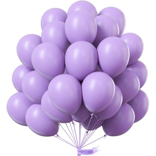 PartyWoo Lavender Balloons 101pcs Light Pastel Purple Lilac Purple Color - color: Purple-q10