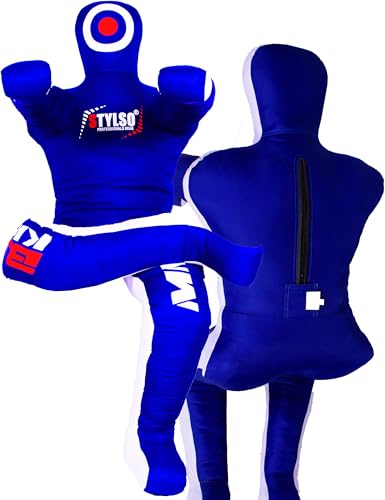 Grappling Dummy for Adults, Unfilled Wrestling Dummy, Hanging Jiu Jitsu Dummy for BJJ, MMA, Judo, Karate, Martial Arts - color: Blue Sit, 6ft / 72 inches