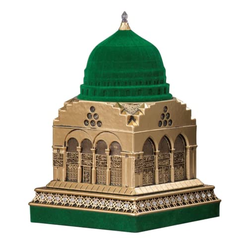 Masjid Nabawi Replica | Al-Masjid an-Nabawi Medine The Prophet’s Mosque Figurine | Islamic Table Desk Decor | Muslim Home Decoration | Eid Ramadan Gift Home Gift (Gold)