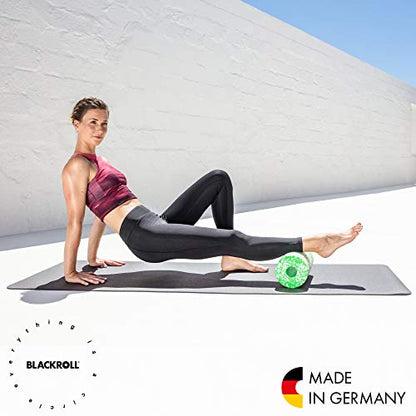 BLACKROLL - MED or MED 45 Foam Roller, Ideal for Myofascial Trigger Point Release and Back Massage, for Yoga, Exercise, Pilates, and Home Gym Workouts and Muscle Recovery, White/Green - size: 12" x 6"