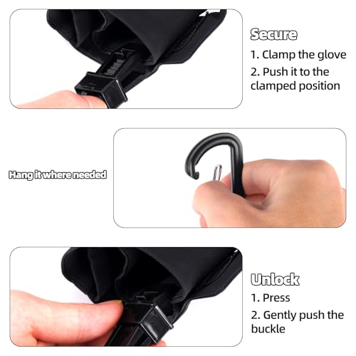 2pcs Boxing Gloves Clip with Carabiners, No-Slip Gloves Clamp Holder for Hanging MMA Muay Thai Glove on Backpack Gym Bag or Gear Bag Quick-Dry Carrying Hook for Training Equipment