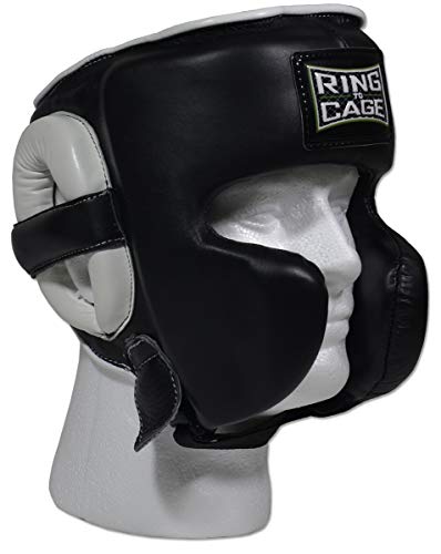 Ring to Cage 2.0 Japanese Style Leather Sparring Headgear - size: Medium(19” to 22” Head circumference)