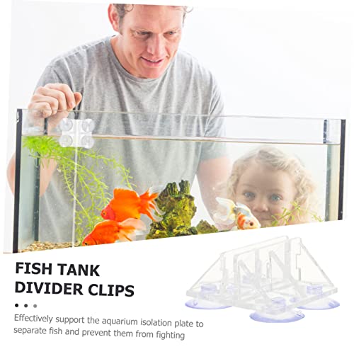 VANZACK 2pcs Fish Tank Isolation Cup Clips Acrylic Aquarium Divider Clamps for Separating Fish and Preventing Easy to Use