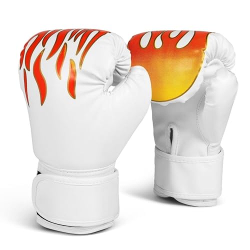 Flexzion Boxing Gloves for Kids 4oz – Training Punching Bag Mitts, Kid Boxing Gloves with Faux Leather & Wrap-Around Wrist Protection for Boys & Girls Ages 3-8 Years - color: White Blaze