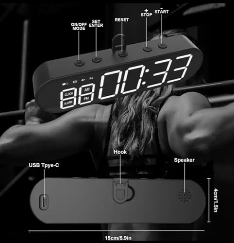 McbeAn Digit LED Gym Timer, Sports Electronic Clock, Boxing Interval Timer, Magnetic Design On The Back, 1000 MAh Large Capacity Battery, Compact and Portable, for Home Gym Fitness Exercise Workout