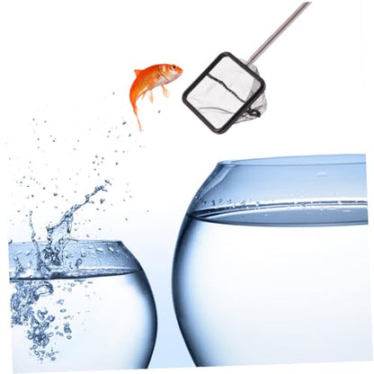 FRCOLOR 2pcs Extendable Stainless Steel Fishing Net with Fine Mesh, Portable Foldable Fish Tank Net for Freshwater Fishing Accessories and Fish Catching