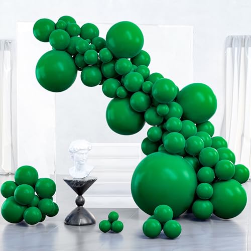 PartyWoo Dark Green Balloons 127 pcs Different Sizes of 36 18 12 10 5 Inch Hunter Emerald Forest Green Balloon Arch Kit Garland for Graduation Christmas Jungle Birthday Party Decorations Green-Y56 - color: Green-y56, size: 127PCS