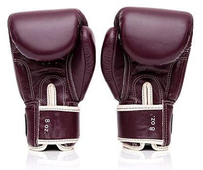 Fairtex BGV16 Leather Compact Muay Thai Boxing Gloves - color: Maroon, size: 8 oz