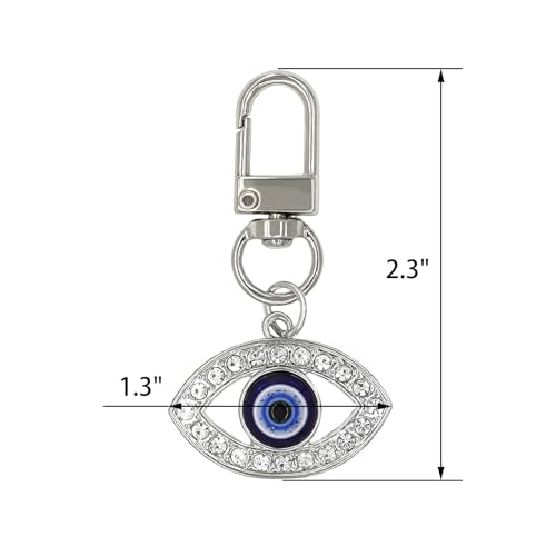 Evil Eye Keychains Car Key Ring Bag Purse Charm for Women Men - Good Luck Amulet Protection - color: L