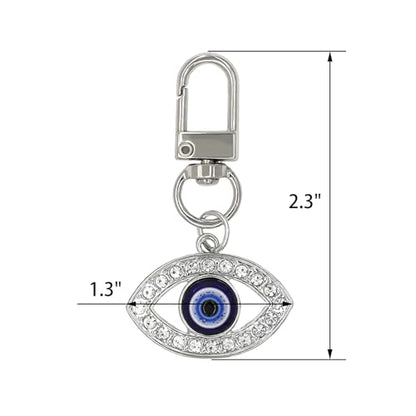 Evil Eye Keychains Car Key Ring Bag Purse Charm for Women Men - Good Luck Amulet Protection - color: L