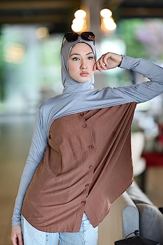 para life Hijab-Dickey-BoleroArm Sleeve With Hijab-Hijab&Armsleeve|Shrugs For Women-Arm Sleeve|Arm Sleeves For Women - color: Grey