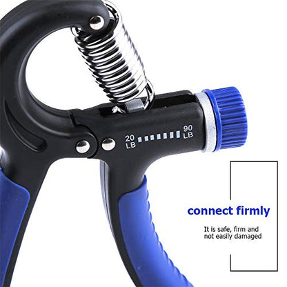 Hand Grip Strengthener - 2 Pack Forearm Exerciser Adjustable Resistance 20-90lbs Hand Squeezer for Men,Women - Grip Workout and Hand Rehabilitation blue