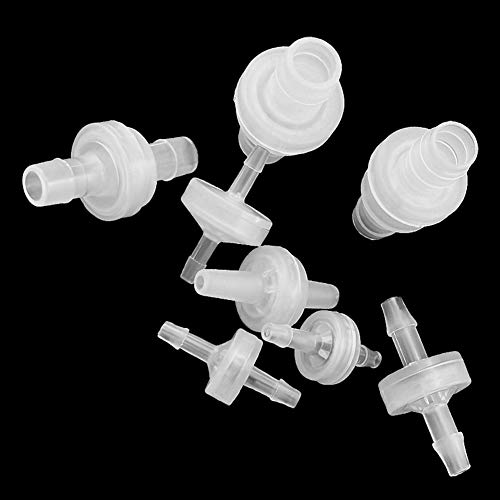 One Way Check Valve 1/8"(3MM) Hose Barb Non Return Ozone Resistance Plastic Valve for Water Fuel Oil Air Gas (Pack of 8) - size: 1/8 Inch, style: 8 Pcs