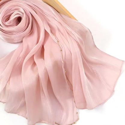 Shimmer Party Hijab, Lightweight Stylish Hijab Scarf for Women - color: Pink