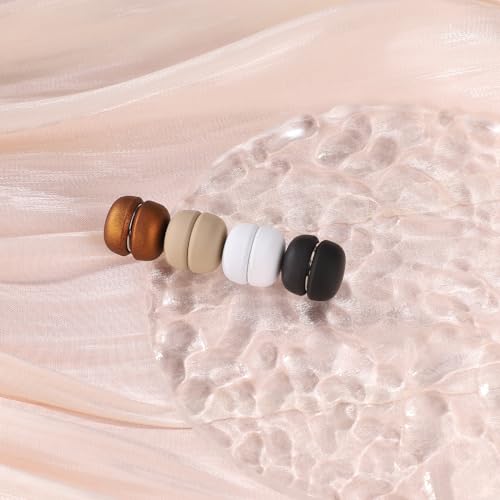 4pcs Strong Magnetic Hijab Pins, Multi-Use Pinless Brooch Round Style Hijab Magnets No-Snag Scarf Clasp for Women Clothes Shirts Scarves (Matte)