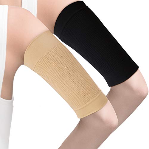 WILLBOND 4 Pairs Slimming Arm Shaper Sleeve for Women Men Upper Flabby Arm Sleeve for Slimming Sun Protection Tattoo Cover up - color: Black and Nude Color