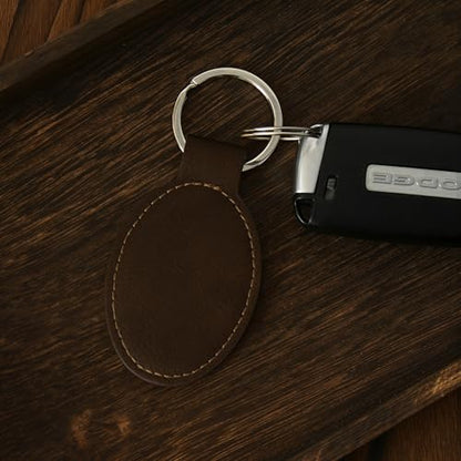 LaserGram Oval Keychain, Allah 2, Personalized Engraving Included (Chocolate Brown) - color: Chocolate Brown