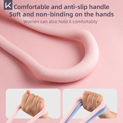 Keep 3-Pack Figure 8 Resistance Bands - 15 lbs Stretch Exercise Cords for Arm Toning, Yoga & Pilates - Durable Non-Slip Fitness Bands Set for Women & Men (15 lbs Pink/Purple/Blue)