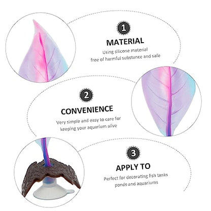 Silicone Aquarium Plants Fish Tank Accessories Artificial Kelp Ornaments Aquarium Ornament Fish Tank Plant Hammock Simulated Aquatic Plant Suction Cup Betta Leaf Betta Fish Decorate