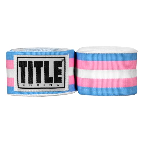 Title Boxing Elastic Mexican Hand Wrap 180", Blue/White/Pink Print - Boxing Wrap, Hand Wraps for Boxing Gloves, Hand Wraps for Men and Women, Boxing, MMA, Taewkondo, Kickboxing Equipment, Wrist Wraps