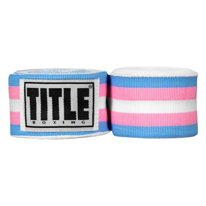 Title Boxing Elastic Mexican Hand Wrap 180", Blue/White/Pink Print - Boxing Wrap, Hand Wraps for Boxing Gloves, Hand Wraps for Men and Women, Boxing, MMA, Taewkondo, Kickboxing Equipment, Wrist Wraps