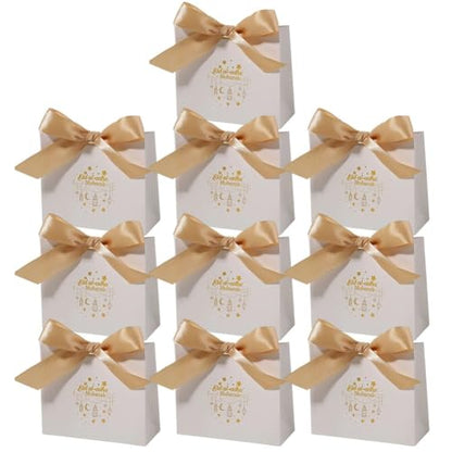 10pcs Eid Gift Bags Ramadan Snack Bags with Gold Ribbon, Reusable Eid Mubarak Bags for Presents Festive Party Wrapping - color: Style2
