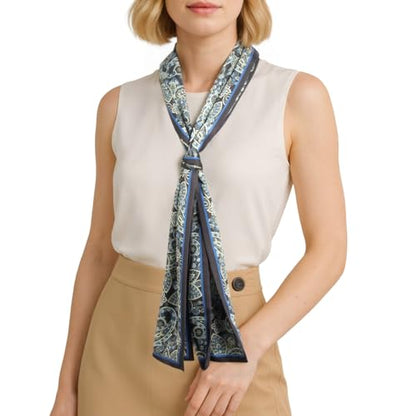 RIIQIICHY Hair Scarf for Women Like Silk Scarves Headband Neck Scarfs Twilly Purse Accessories - color: C023