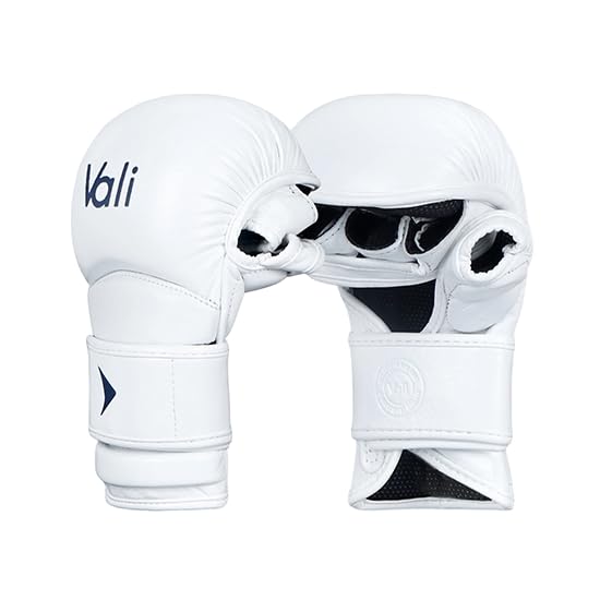Vali Lancer Leather Hybrid MMA Sparring Gloves 7oz - color: White, size: 7oz