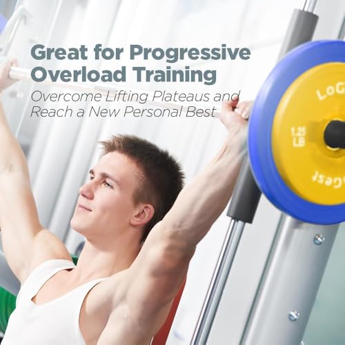 Logest Change Weight Plates 0.50LB 1.25LB 2.5LB 5LB Set Weight Plates for Olympic Bars Perfect for Strength Training Weight Plates Exercise Balance Increase Fractional Plate Olympic Bumper Plates - color: Yellow - 1.25 LB Pair
