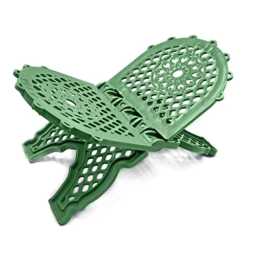 Rahel Holy Book Stand for Pooja puja Gita Quran Bible Stand Holder. Folding Religious Plastic Prayer Wooden Book (Large, Green) - color: Green