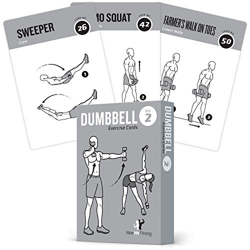 NewMe Fitness Dumbbell Workout Cards, Instructional Fitness Deck for Women & Men, Beginner Fitness Guide to Training Exercises at Home or Gym (Dumbbell, Vol 2) - style: Dumbbell Vol2