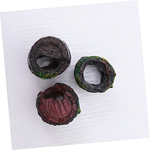 Yardwe Aquarium Landscape Ornament 3pcs Mini Barrel Decor Realistic Fish Tank Decor Easy Cleaning and Safe for