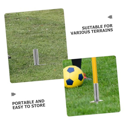 Toddmomy Ccer Agility Training Poles Set 2 Pack Spring Ground Nail Flagpole Holders Training Drills Mount for Soccer Field