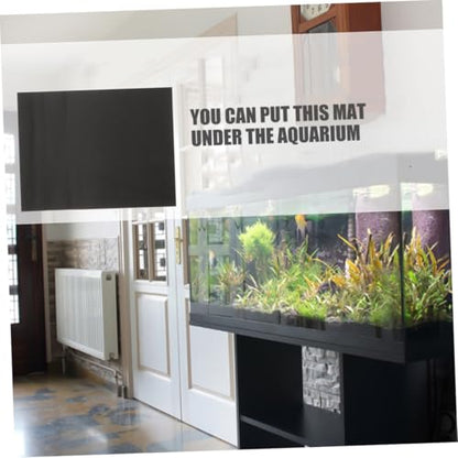 Totority 2pcs Nonslip Aquarium Bottom Mat Thickened Fish Tank Pad Cushioning Mat for Reptiles and Fish Tanks and Lightweight Black Pad