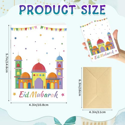 4 Sets Eid Gift Card Book, Eid Mubarak Money Holder Cards with Envelopes, Islamic Holiday Ramadan Kareem Gift Card Booklet Organizer for Family, Friends - color: Eid.Book