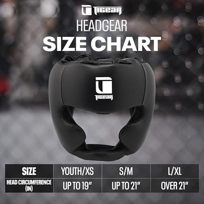 Tigear Core Boxing Headgear, Cheek and Chin Guard for Training and Sparring - Head Guard for Kickboxing, Muay Thai, MMA for Kids and Adults Unisex - size: Small-Medium