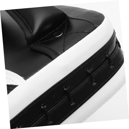 Taekwondo Kick Pad Shield, Ergonomic Curved Martial Arts Striking Surface for Boxing and MMA Training, High-Density Shock Absorbing Kicking Target with Secure Dual-Grip, Black & White