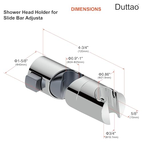 Shower Head Holder for Slide Bar Adjustable Hand Shower Holder Bracket for Slide Bar, Slider Clamp Bathroom Replacement,360 Degree Rotation Sprayer Holder, Polished Chrome Finish - color: Polished Chrome