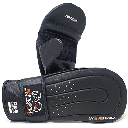 RIVAL Boxing RB5 Bag Mitt Gloves, Bare-Fist Punching Feel, Zero Resistance Training for Triggering Fast Twitch Muscles - color: Black, size: X-Large