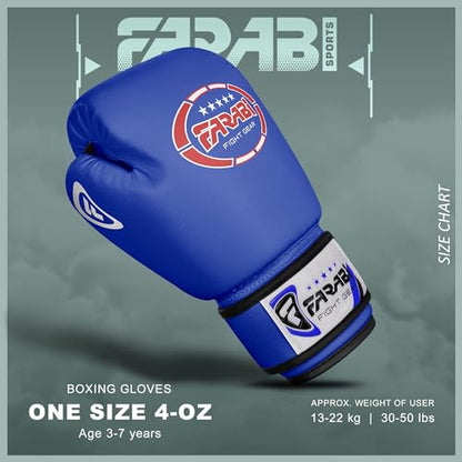 Kids Boxing Gloves for 3-10 Years 4 oz Youth Boxing Gloves Junior Punching Gloves MMA Muay Thai Boys and Girls Training Gloves - color: Blue/White